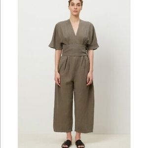 Black Crane V-Neck Jumpsuit